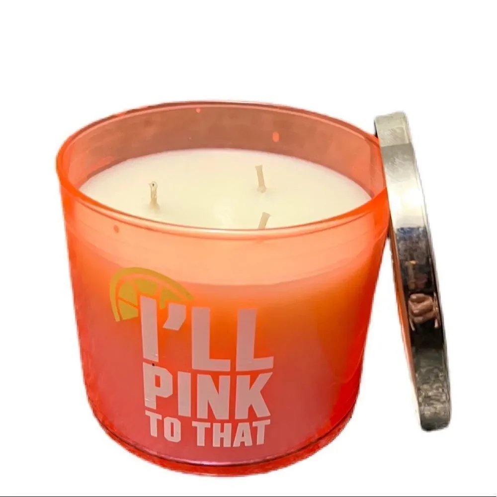 Victorias Secret Pink I’ll Pink to that 3 Wick Candle Calypso Orchid Driftwood